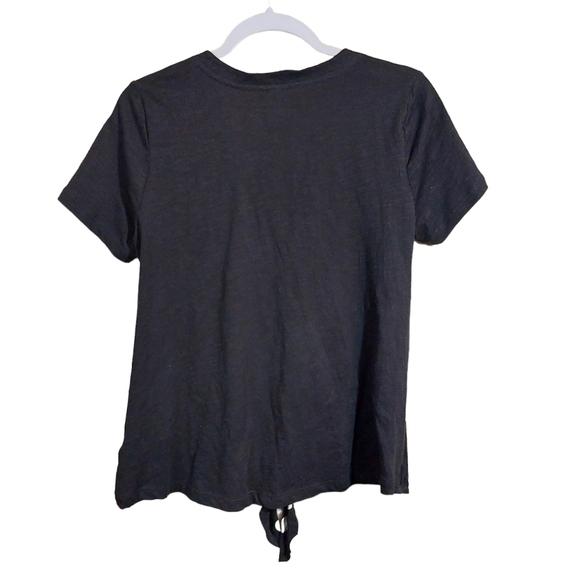 AKEMI + KIN LADIES SHORT SLEEVE FRONT TIE POLKA DOT TOP- S - Picture 2 of 4